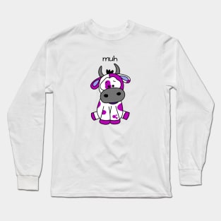 purple Cow Muh Doodle Long Sleeve T-Shirt